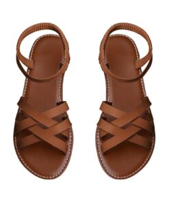 Sandales d'été confortables pour femme - Sandales plates orthopédiques légères - Chaussures pieds nus élégantes modernes