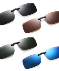 Clips Solaires Wohlstand 4 Pièces pour Lunettes de Vue Homme et Femmes, Clips Lunettess Polarisant, Clip Lunettes de Sol