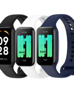 Bracelet de sport Wanme pour Redmi Smart Band 2 | Compatible Redmi Band 2 et Mi Band 8 Active | 3 pièces en silicone sou