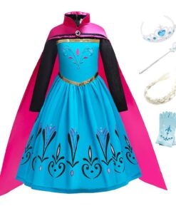 Princesse Elsa Anna Robe de carnaval les neiges Nouvelle version pour petites filles Déguisement de fêtes Hiver Annivers