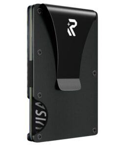 Porte carte crédit homme bloque RFID, minimaliste avec pince à billets, 12 cartes maximum, cadeau homme, fête des pères