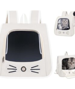 Sac Transport Chat Blanc Cassé, Sac à Dos Pliable pour Animal de Compagnie, Idéal pour les Petits Animaux tels que les c