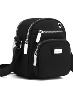 LIBAIJIAAZQH Sacs Bandoulière Femme éTanche, Sac à Bandoulière Réglable Nylon avec Réseau Femmes, Fonctionnel pour Télép