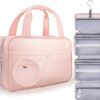 Chakipee Trousse de Toilette a Suspendre Femme Organisateur Cosmétique Imperméable avec Fenêtre Transparente, Essentiels