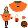 Costume de citrouille idéal pour Halloween et cosplay, with panier de citrouille et chapeau, taille S-M