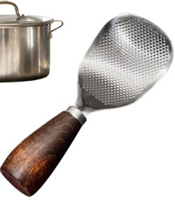 Reislöffel Hitzebeständiger Edelstahl-Schöpfer Mit Holzgriff | Küche & Camping | Antihaft-Oberfläche, Ergonomisches Desi