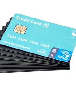 Valonic Carte Anti RFID - Protection Fine - Pour Cartes sans Contact, Crédit et Carte Bleue - Noir - Réseau Populaire -