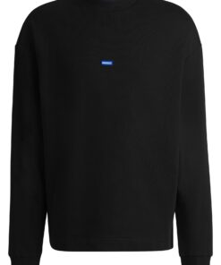 HUGO Hommes Nedro Sweat Molleton Coton Étiquette Logotée Bleu