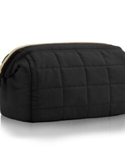 Trousse de toilette de voyage Aucuu imperméable, grande capacité pour femme, sac cosmétique matelassé avec glissière