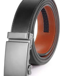 Nelbons Ceinture Homme en Cuir Réglable à Cliquet, Largueur-|5cm, Pour Homme