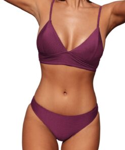 CUPSHE maillot de bain 2 piècestriangle sexy lacets femme plage piscine