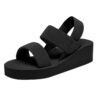 Sandales d'été confortables Gyaimxfu pour femme - Pieds larges - Talon compensé