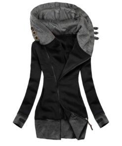 Veste polaire IQYU pour femme - Capuche longue - Veste de sport chaude - Taille_overdimensionnée - Pull à capuche chaud