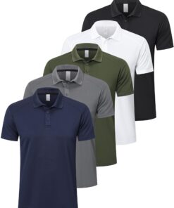 ZENGVEE Polo Homme Manches Courtes Loisirs Outdoor - 5er Pack Séchage Rapide Anti-Odeur Élégant et Respirant