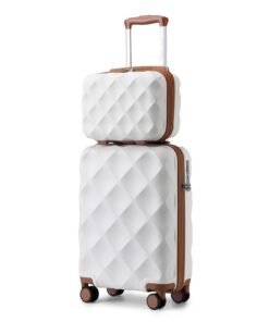 Valise Britannique en Set pour Voyageur + Casier Rigide, Valise Rigide Très Légère avec Roues 4 Directions 360° et Serru