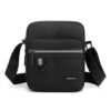 Petit Sac Bandoulière Canvas pour Homme Noir pour Voyage et Sports D'extérieur (Noir)