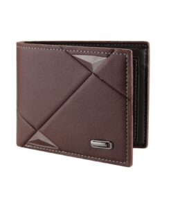 FuninCrea Portefeuille Homme Slim en Cuir Brun - Imperméable, Multifonctionnel avec Poche à Monnaie, Idéal pour la Mode
