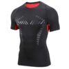 AMZSPORT Chemise de Compression Homme T-Shirt à Manches Courtes Séchage Rapide Taille Élégante Fitness