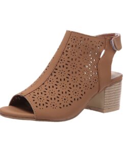 Chaussures de plageGeneric Femmes bout ouvert solide crochet boucle confortable escarpins Petit Talon Blanc
