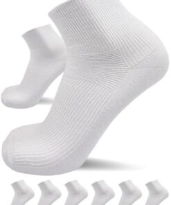 Sogzz chaussettes diabétiques pour homme et femme | sans élastique, sans couture | 80 % coton | courtes, noir | chausset