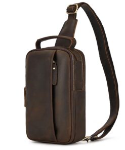 Sacs à dos Newsbirds Homme Marron foncé multifonctionnel voyage vintage veritable cuir