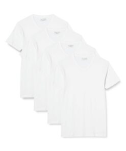 Athena - Débardeurs Homme Ecopack Col V - 100% Coton - Label Oeko-TEX® - Maillots de Corps Sans Couture Côté| Athena - L