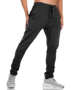Titre SEO optimisé : "BROKIG Pantalon de Jogging Homme Double Poche Fitness Stretch Zippé Coton Pantalon Survêtement po