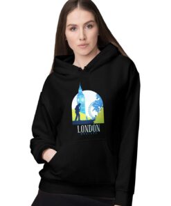 BLAK TEE Femme England London City View Sweat a Capuche Nascentemente Chic Capsule Capuche|Style Urbain|City Travel|Desi