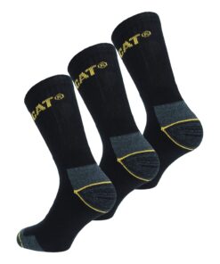 Caterpillar Chaussettes Travail 3 Paires Talon Pointe Renforcées Hommes Coton