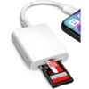 [iPhone iPad] Lecteur de Carte SD [Apple MFi Certified] avec Double Fente pour Micro SD/SD [Adaptateur de Carte mémoire]