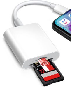 [iPhone iPad] Lecteur de Carte SD [Apple MFi Certified] avec Double Fente pour Micro SD/SD [Adaptateur de Carte mémoire]