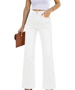 Roskiky Jean évasé pour femme taille haute jambes largesstretch