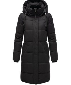 Manteau d'hiver matelassé chaud Navahoo pour femmes - Col haut et capuche amovible - Danse d'hiver - 14 S à 3XL