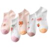 Chaussettes Pantoufles Femmes Motif Mignon Fraise Confortables Respirantes 39-42 Rose Lot Invisibles Noir Jetables Sans