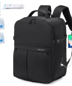 SPAHER Sac à Dos Voyage Cabine Avion 40x30x20 25L Imperméable Port USB 15,6" Ordinateur Bagage à Main Sac à Dos pour Wiz