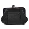 Portefeuille Femme Charmoni Fermoir Clic Clac Cuir d'Agneau Noir