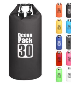 Noir 30L Sac étanchePolyvalent Imperméable pour Bateau et Natation Sac à Dos Confortavec Longue Bandoulière Réglable Wat