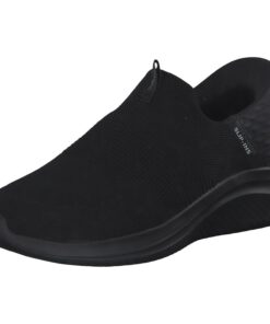 Skechers Ultra Flex |0 Smooth Step Sneakers pour Homme - Chaussures de Sport - Noir Knit/Trim - Taille 44 EU