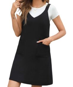 CUPSHE Jupe Salopette Femme - V-Neck / Bretelles / Poches - Motif Carreaux - Robe Décontractée - Mini Plaid Chic - 2023