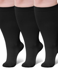 Chaussettes de contention compression femme homme grande taille gros mollet 20-30mmhg OEKO-TEX STANDARD 100 pour infirmi