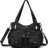 Sacs à Dos FANDARE Grande Taille Femmes Épaule Étanche Cuir PU Pour Achat École Voyage Noir Sacs Portés Epaule FANDARE