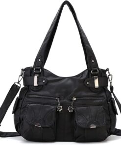 Sacs à Dos FANDARE Grande Taille Femmes Épaule Étanche Cuir PU Pour Achat École Voyage Noir Sacs Portés Epaule FANDARE