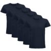 Lot de 5 T-Shirts Bio Homme à Manches Courtes Blanc et Noir