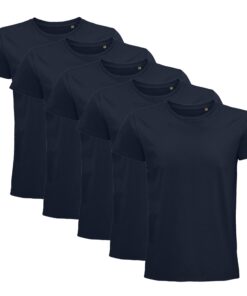 Lot de 5 T-Shirts Bio Homme à Manches Courtes Blanc et Noir