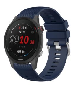 Bracelet Wanme compatible avec Garmin - 22mm Silicone Sport - Bleu Nuit - 22mm | Fonctionnalités améliorées | Compatible