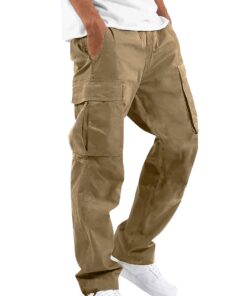 Pantalon Cargo Homme Nanameei Épaissé Taille Élastique 6 Poches Casuel