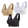Soutiens-Gorge Sans Couture Sport Yoga Amovibles pour Femmes - Lignes Décontractées avec Coussinets Remplaçables