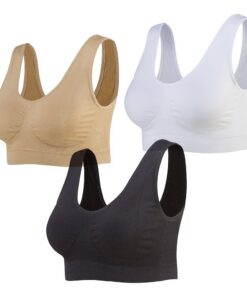 Soutiens-Gorge Sans Couture Sport Yoga Amovibles pour Femmes - Lignes Décontractées avec Coussinets Remplaçables