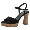 [Tamaris] Sandales à talon pour femmes pour l'été avec coque en suède et semelle antidérapante 38 EU