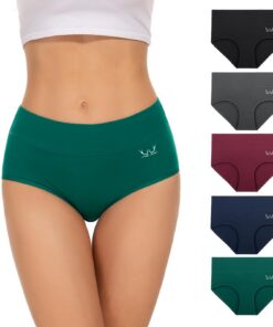 Culottes Femmes Coton Taille Haute Sport OEKO-TEX Comfort Élégant Lot 5 Doux Bikini Elasticité Ventre Plat